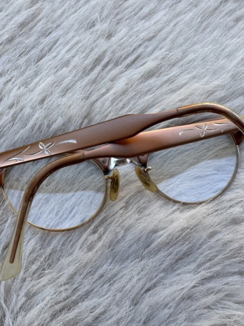 Vintage 1950's-1960's Cat-Eye Browline Eyeglasses Non Prescription Clear Glasses